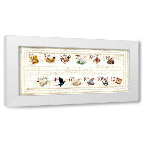 12 Days of Christmas White Modern Wood Framed Art Print by Gaynor, Janice