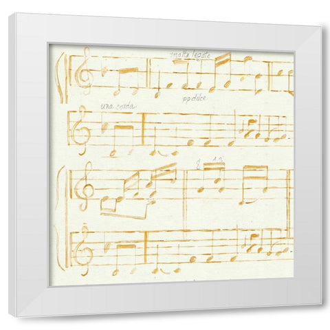 Music Notes White Modern Wood Framed Art Print by Gaynor, Janice