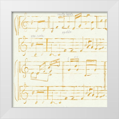 Music Notes White Modern Wood Framed Art Print by Gaynor, Janice