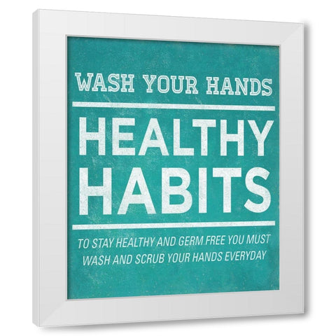 Healthy Habits I White Modern Wood Framed Art Print by SD Graphics Studio