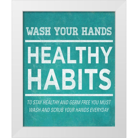 Healthy Habits I White Modern Wood Framed Art Print by SD Graphics Studio