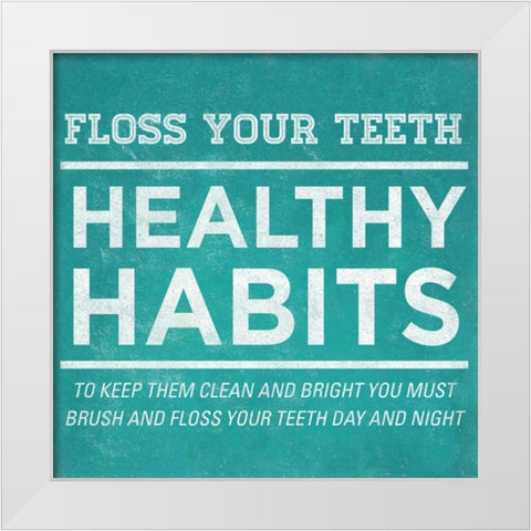 Healthy Habits II White Modern Wood Framed Art Print by SD Graphics Studio