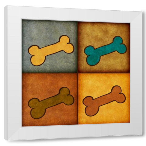 Paws and Treats II White Modern Wood Framed Art Print by SD Graphics Studio