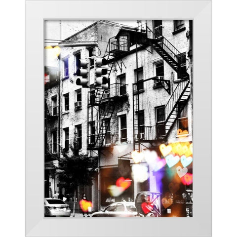 I heart NY White Modern Wood Framed Art Print by Acosta