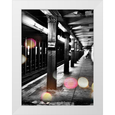 Next Stop White Modern Wood Framed Art Print by Acosta