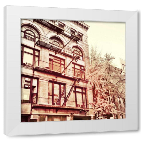 Uptown White Modern Wood Framed Art Print by Acosta