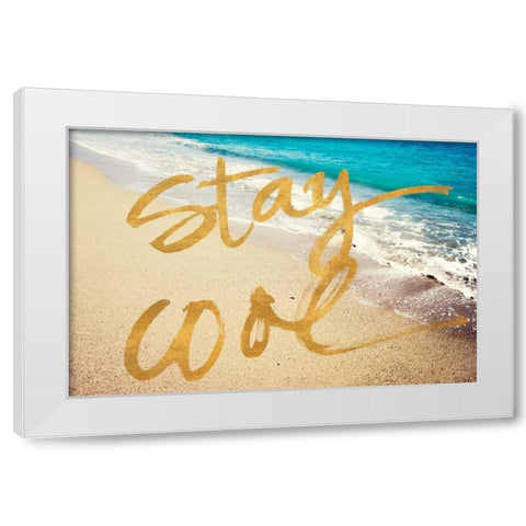 Stay Cool Ocean White Modern Wood Framed Art Print by Acosta