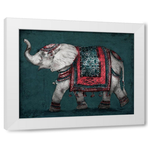 Regal Elephant White Modern Wood Framed Art Print by Pinto, Patricia