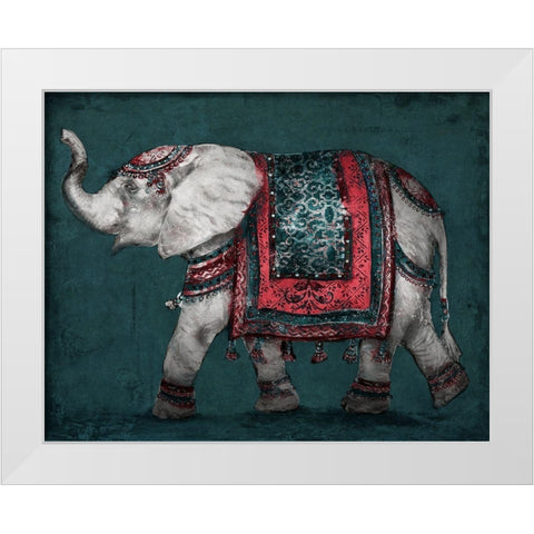 Regal Elephant White Modern Wood Framed Art Print by Pinto, Patricia