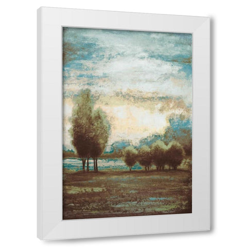 Return to the Blue Open Glow I White Modern Wood Framed Art Print by Marcon, Michael