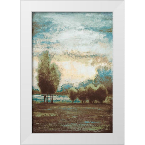 Return to the Blue Open Glow I White Modern Wood Framed Art Print by Marcon, Michael