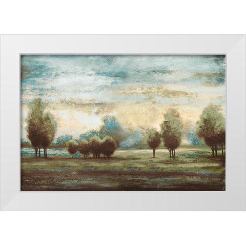 Return to the Blue Open Glow ! White Modern Wood Framed Art Print by Marcon, Michael