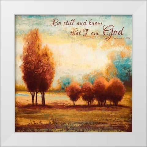 Be Still and Know White Modern Wood Framed Art Print by Spaeth, John