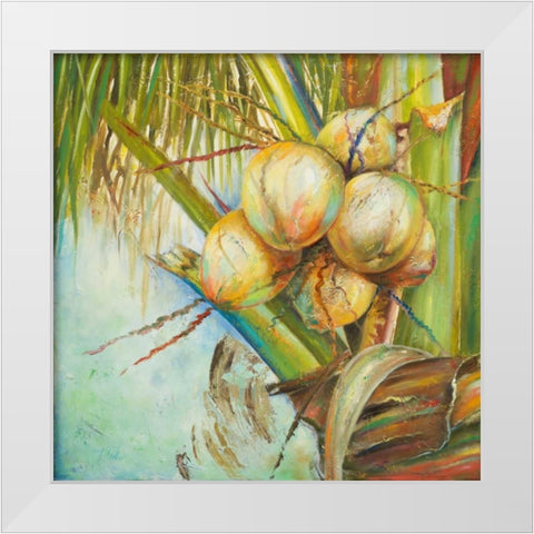 Patricias Coconuts II White Modern Wood Framed Art Print by Pinto, Patricia