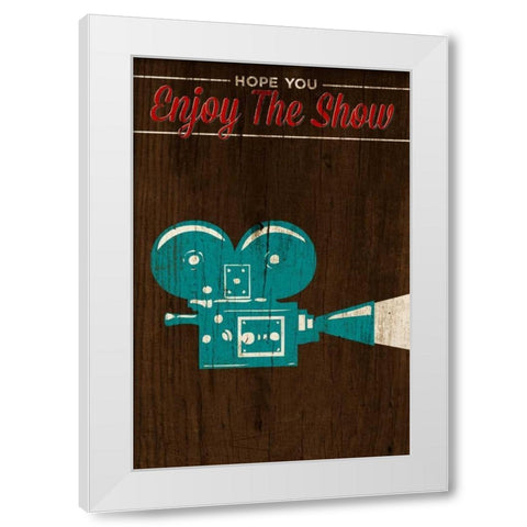 Enjoy the Show-Camera White Modern Wood Framed Art Print by SD Graphics Studio
