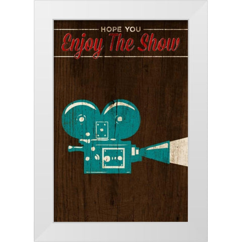 Enjoy the Show-Camera White Modern Wood Framed Art Print by SD Graphics Studio