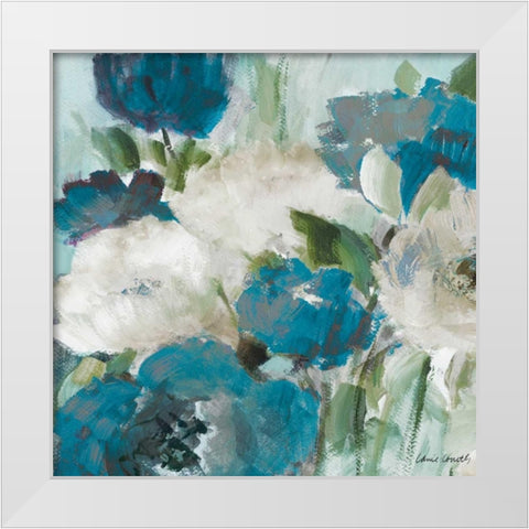 Indigo Power Square I White Modern Wood Framed Art Print by Loreth, Lanie