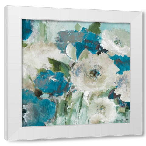Indigo Power Square III White Modern Wood Framed Art Print by Loreth, Lanie