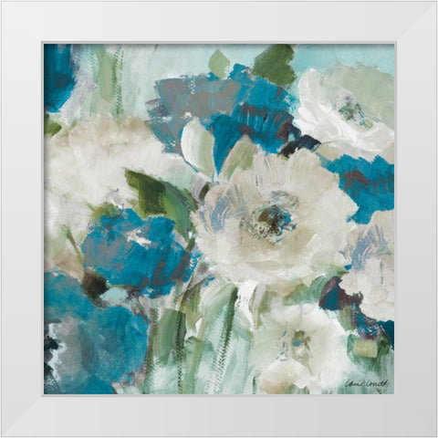 Indigo Power Square III White Modern Wood Framed Art Print by Loreth, Lanie