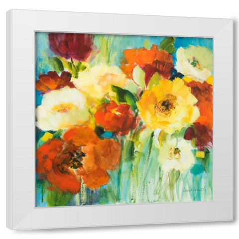 Flower Power II White Modern Wood Framed Art Print by Loreth, Lanie