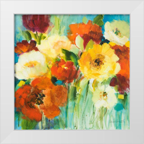 Flower Power II White Modern Wood Framed Art Print by Loreth, Lanie