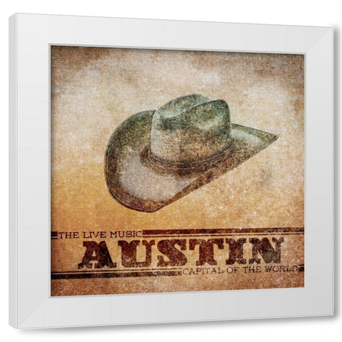 Austin White Modern Wood Framed Art Print by SD Graphics Studio
