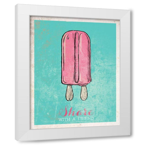 Share with a Friend White Modern Wood Framed Art Print by SD Graphics Studio