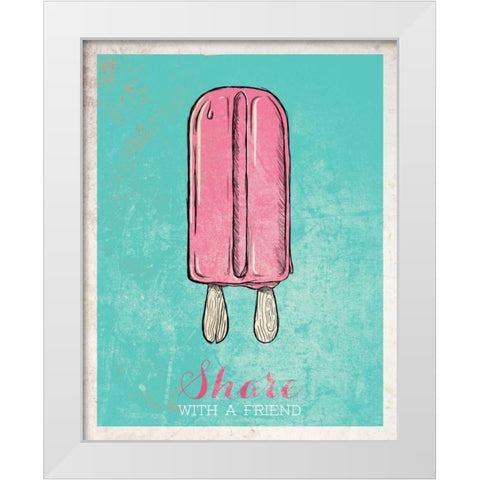 Share with a Friend White Modern Wood Framed Art Print by SD Graphics Studio