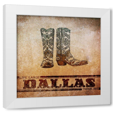 Dallas White Modern Wood Framed Art Print by SD Graphics Studio