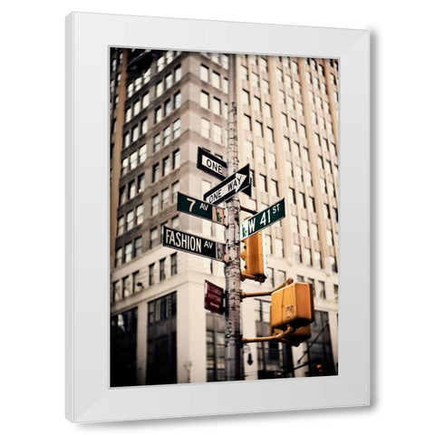 Fashion Ave White Modern Wood Framed Art Print by Bryant, Susan