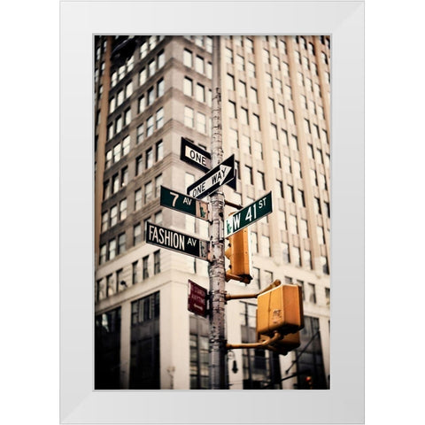 Fashion Ave White Modern Wood Framed Art Print by Bryant, Susan