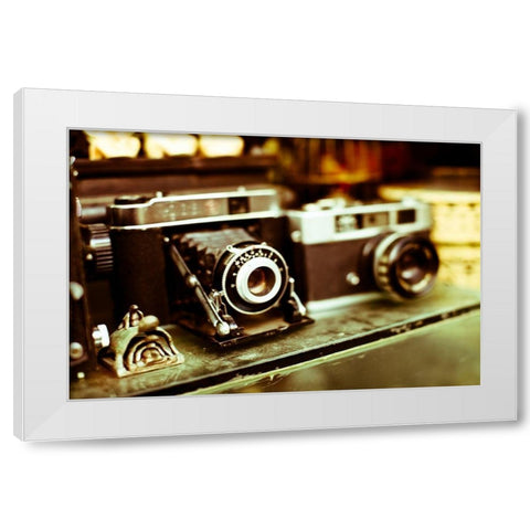 Vintage Cameras White Modern Wood Framed Art Print by Bryant, Susan