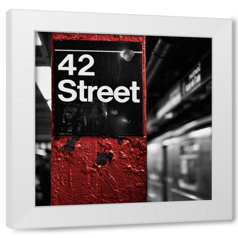 42nd St. Square White Modern Wood Framed Art Print by Bryant, Susan