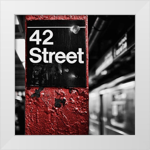 NY Subway Border I White Modern Wood Framed Art Print by Bryant, Susan