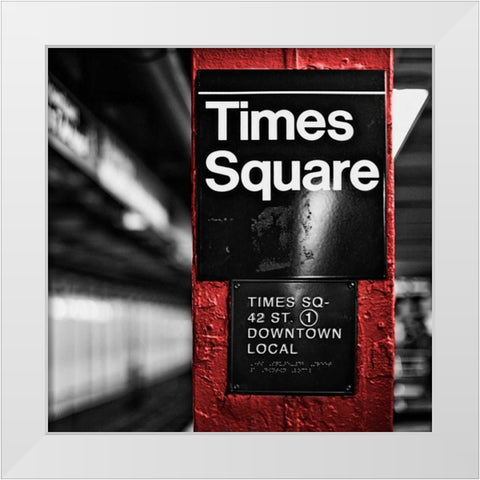 Square Times Square White Modern Wood Framed Art Print by Bryant, Susan