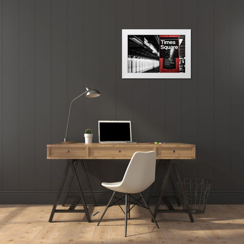 Times Square White Modern Wood Framed Art Print by Bryant, Susan