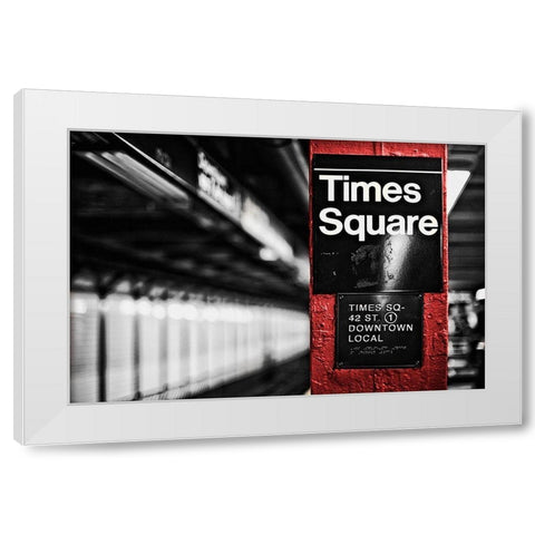 Times Square White Modern Wood Framed Art Print by Bryant, Susan