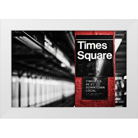 Times Square White Modern Wood Framed Art Print by Bryant, Susan