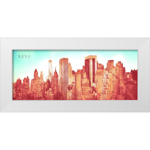 NY Love XOXO White Modern Wood Framed Art Print by Bryant, Susan