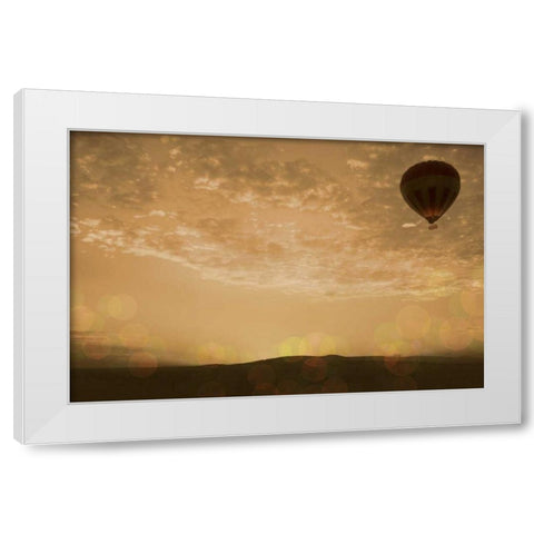 Sunset Mara Balloon White Modern Wood Framed Art Print by Bryant, Susan
