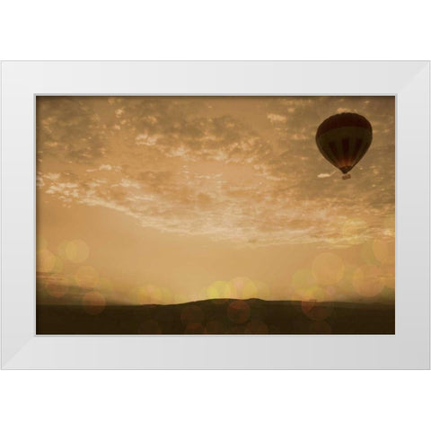 Sunset Mara Balloon White Modern Wood Framed Art Print by Bryant, Susan