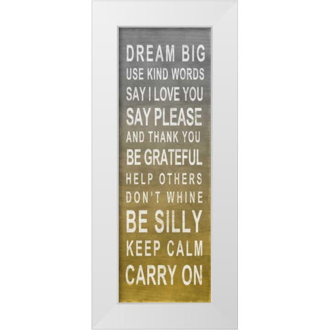 Dream Big White Modern Wood Framed Art Print by SD Graphics Studio