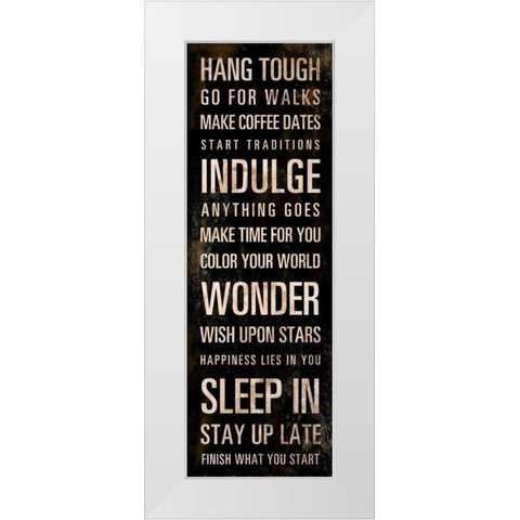 Hang Tough White Modern Wood Framed Art Print by SD Graphics Studio