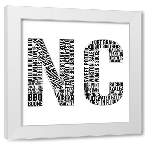 NC Type White Modern Wood Framed Art Print by SD Graphics Studio