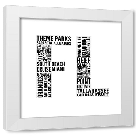 FL Type White Modern Wood Framed Art Print by SD Graphics Studio