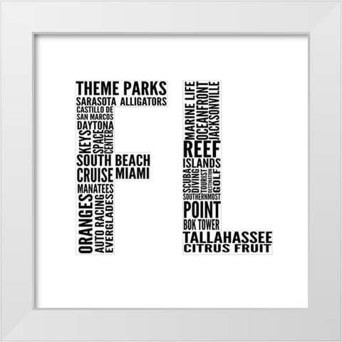 FL Type White Modern Wood Framed Art Print by SD Graphics Studio