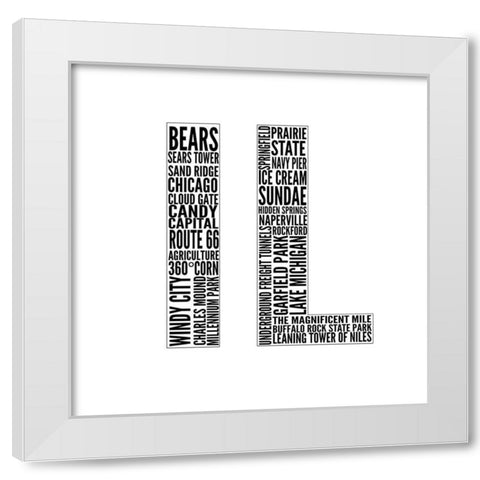 IL Type White Modern Wood Framed Art Print by SD Graphics Studio