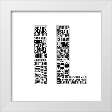 IL Type White Modern Wood Framed Art Print by SD Graphics Studio
