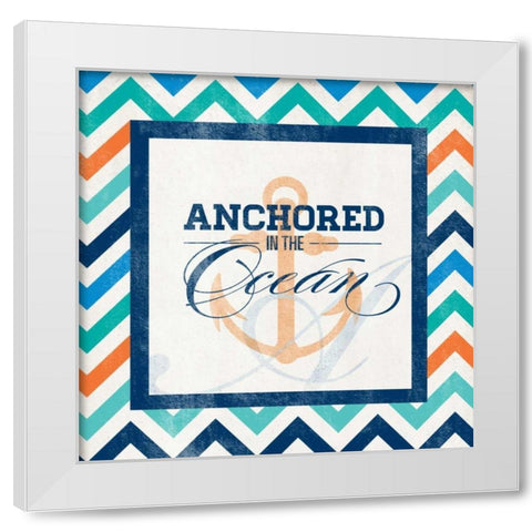 Anchored White Modern Wood Framed Art Print by SD Graphics Studio