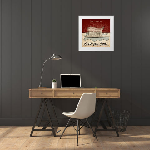 Wash Your Hands White Modern Wood Framed Art Print by SD Graphics Studio